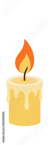 Illustration of a lit candle with melting wax