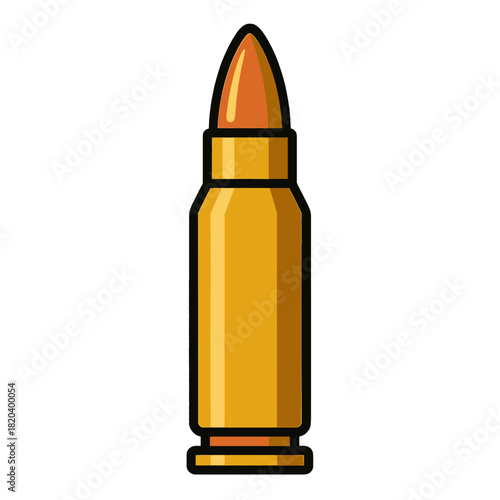 Isolated Golden Bullet Ammunition Icon