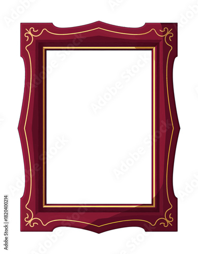Ornate Red and Gold Decorative Frame with Intricate Design
