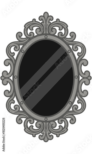 Ornate Oval Mirror with Vintage Frame Design