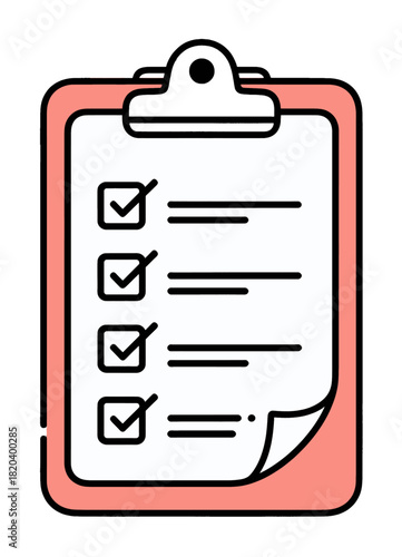 Pink clipboard with a checklist
