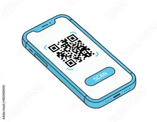 QR Code Scan Interface on Smartphone Screen
