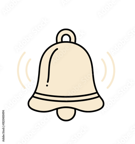 Ringing Bell Icon with Sound Waves