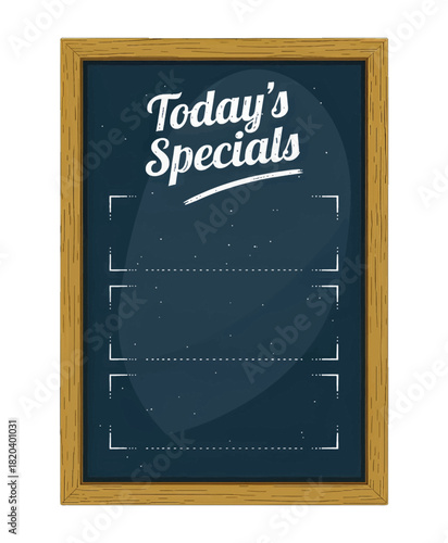 Today's Specials Chalkboard Menu Template with Wooden Frame