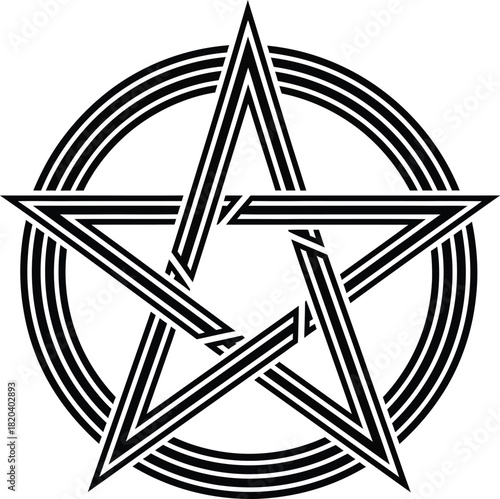 Explore the mystical black and white pentagram symbol vector graphic eps silhouette