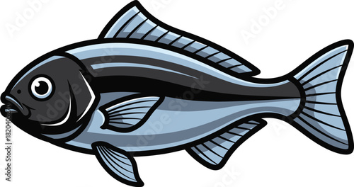 Isolated cartoon fish illustration vector graphic design template eps silhouette