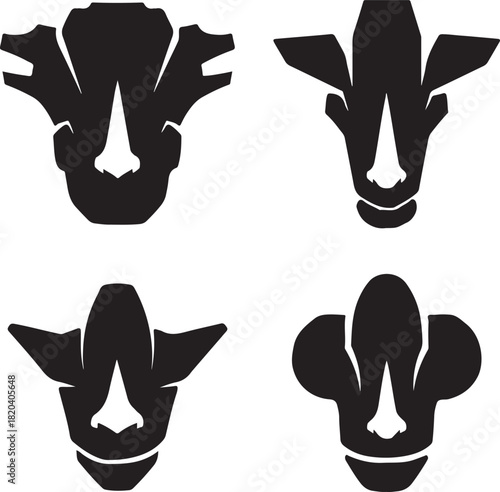robotic nose silhouette vector on white background