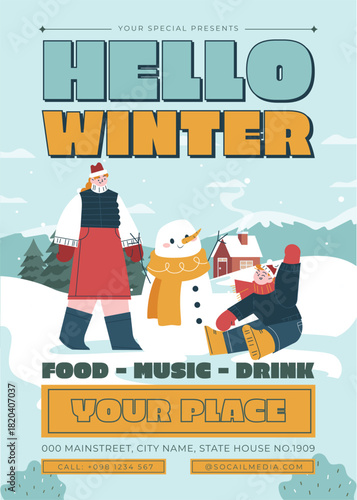 Winter Music Party Flyer