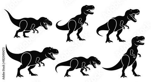 T rex dinosaur vector silhouette illustration jurassic predator