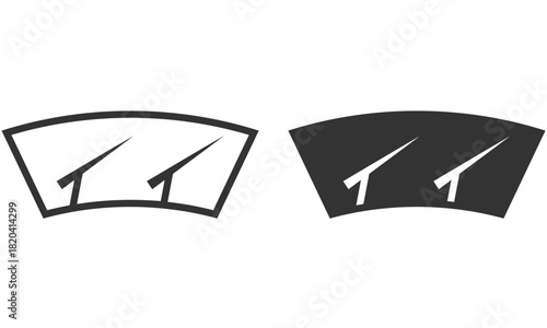 Windshield wipers icon in black and white design