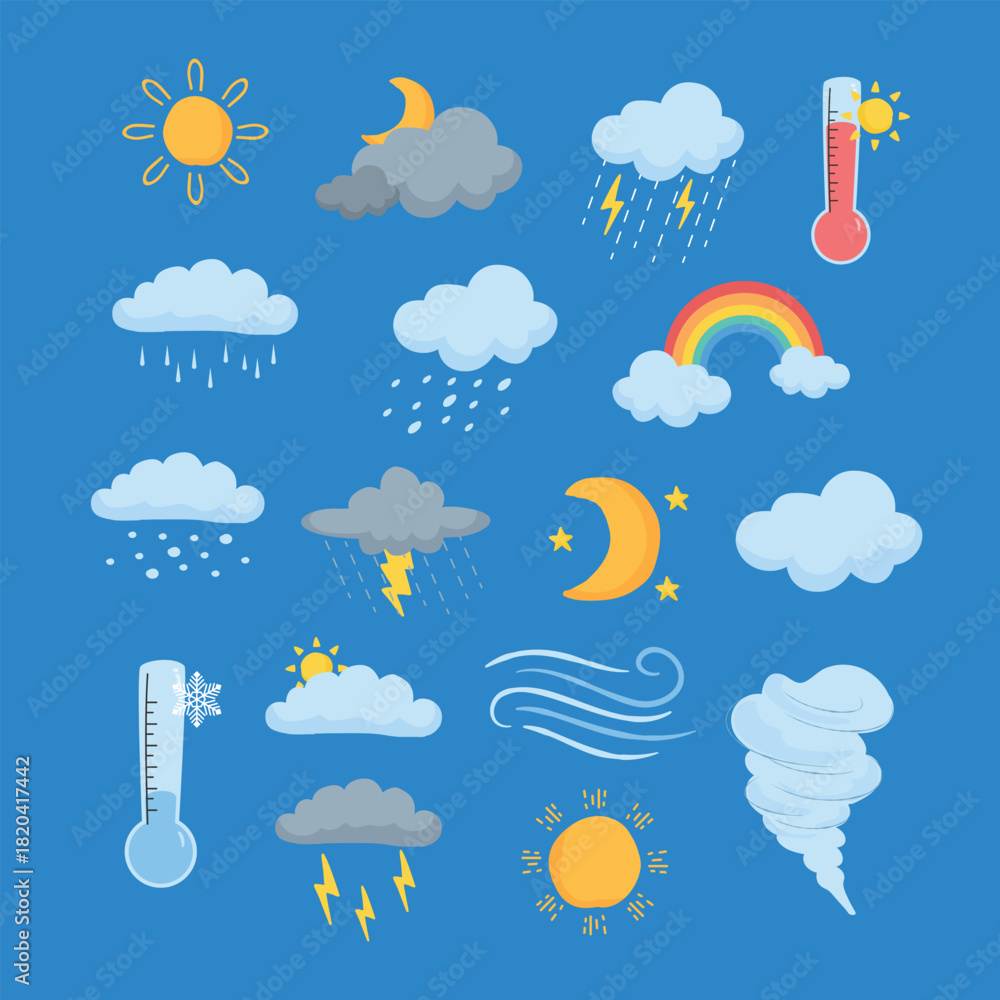 Obraz premium Weather Element Illustration Collection