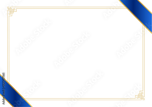 A refined certificate background with blue and gold corner accents and a clean white center. Suitable for awards, recognitions, diplomas, and formal documents.