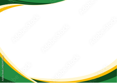 A dynamic certificate or poster background with sweeping green and gold curves. Bright and modern, ideal for awards, announcements, and event materials.