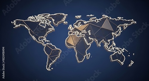 Global connectivity with modern world map design for international business and technology, showing a dynamic, interconnected, and innovative network