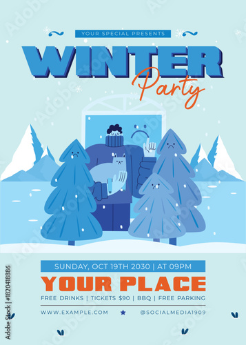 Winter Music Party Flyer