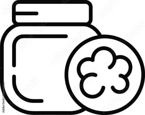 Jar and cloud icon representing vapor, smoke, or a specific product container