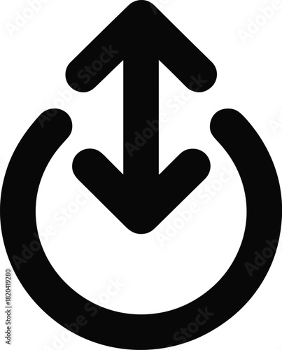 Circle arrows icon for data upload, download, transfer, or sync process