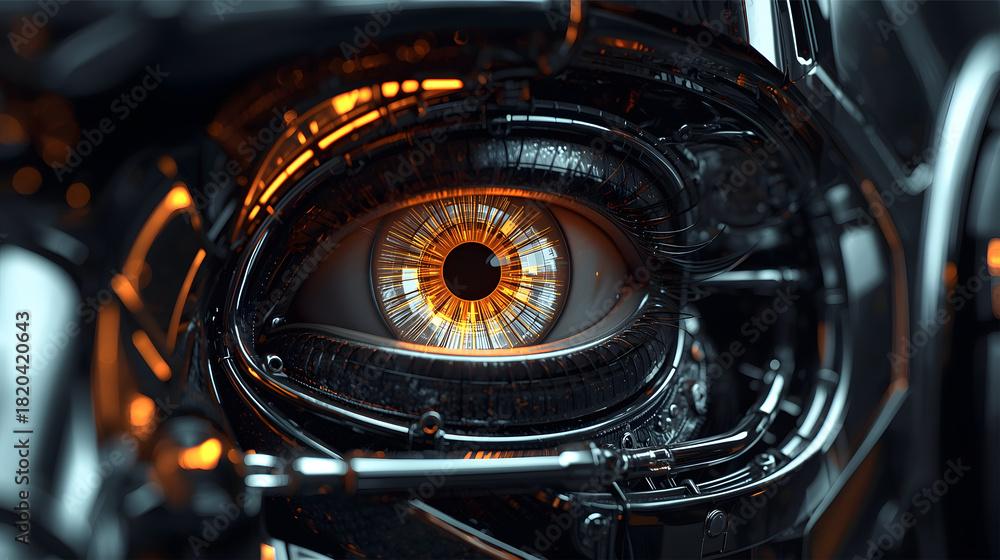 Fototapeta premium close up of robot eye