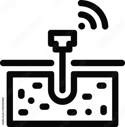 Smart sensor technology icon for subsurface analysis and wireless data