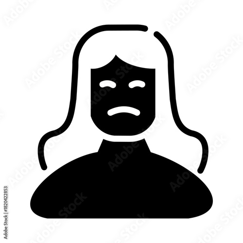 Mental health solid icon. Trauma illustration.