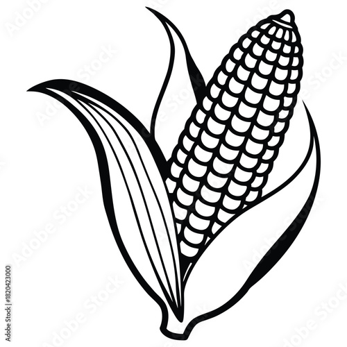 A black silhouette of a corn vector