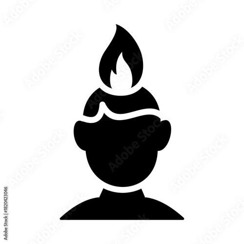 Mental health solid icon. Anger Illustration.