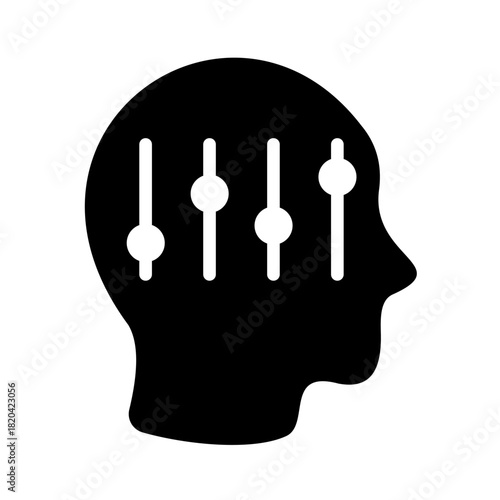 Mental health solid icon. Self organization illustration.