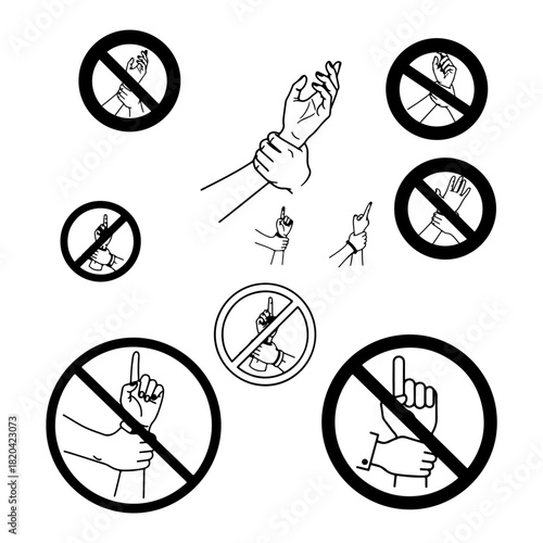 touching not allowed silhouette pack icons