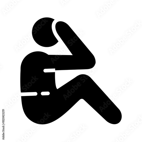 Mental health solid icon. Stress illustration.