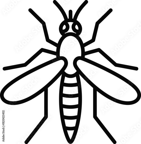 Mosquito outline vector image insect pest control disease prevention eps silhouette
