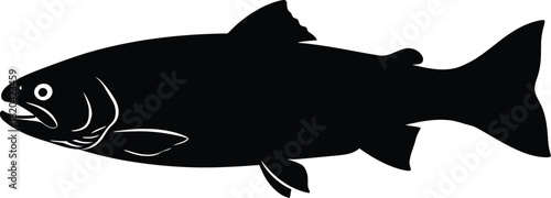 Download black silhouette of a trout fish vector illustration design eps