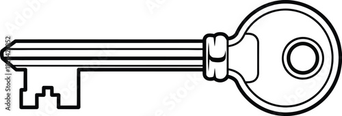 Isolated key vector illustration outline drawing security lock access eps silhouette