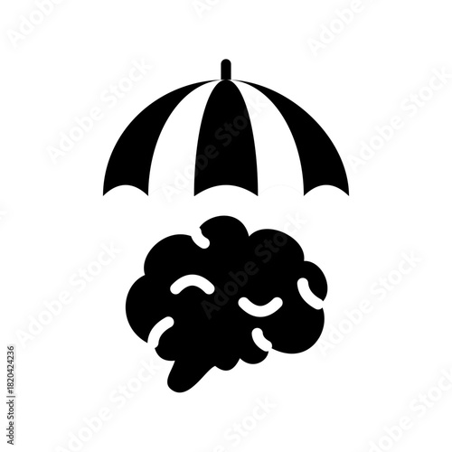 Mental health solid icon. Mental resilience illustration.