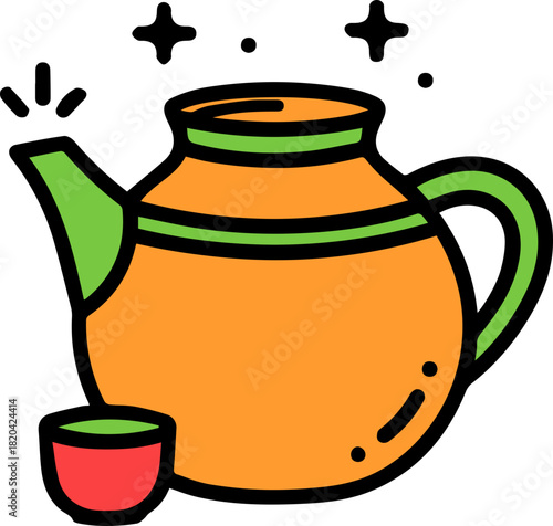 Teapot brews flavorful tea, a classic ritual