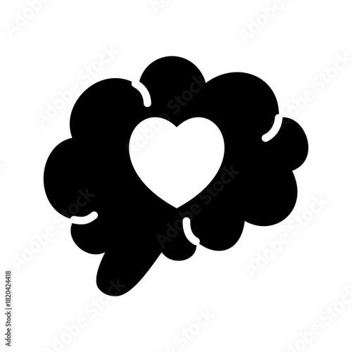 Mental health solid icon. Self love illustration.