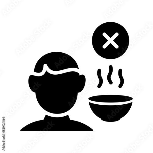 Mental health solid icon. Eating disorders illustration.