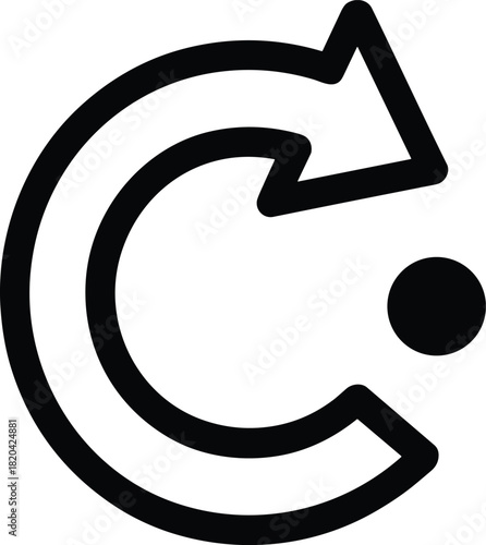 Circular arrow icon for refresh reload update restart repeat loop cycle concept