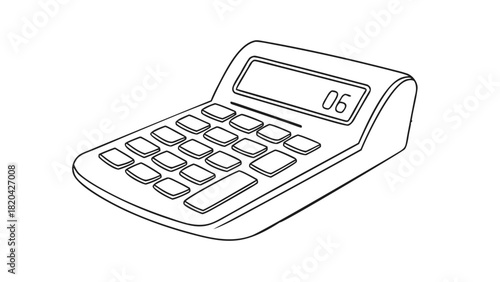 Simple calculator illustration perfect for accounting, finance or educational materials with clean, scalable vector lines