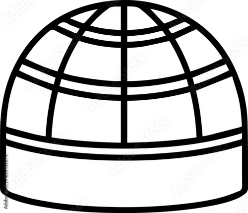 Modern minimalist igloo icon for arctic concepts