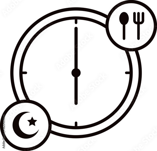 Ramadan fasting time modern vector icon design