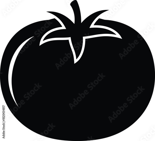 Tomato vector illustration fresh ripe tomato clip art vegetable icon eps silhouette