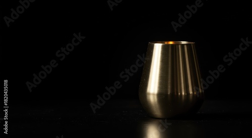 Elegant metal candleholder displaying subtle reflection and warm light, highlighting modern decor and cozy interior design ,tabletop ,candleholder ,wick