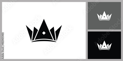 Sharp Geometric Crown Logo for E-sports, Gaming, and Modern Brand