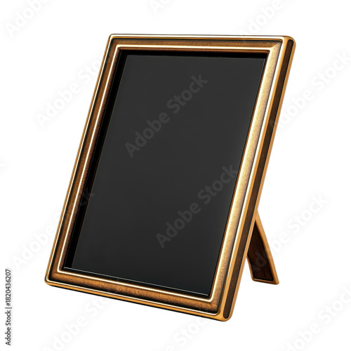 Elegant Gold Picture Frame for Cherished Memories Photo Display Tabletop Decor Gift Ideas on transparent background