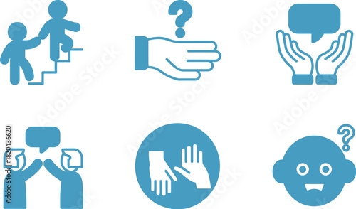 Set of help and support icon collection