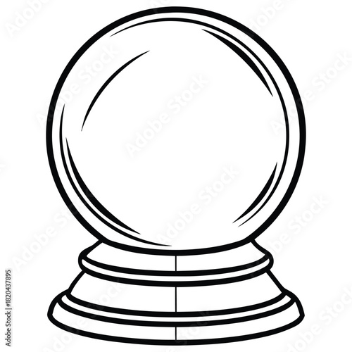 A black silhouette of a crystal ball