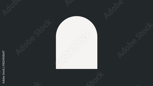 Arch frame black & white vector