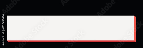 Red shadowed rectangle frame, geometric shape vector