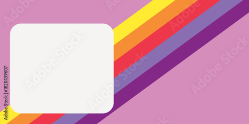 Geometric frame rainbow background, rectangle shape vector