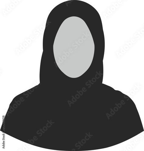 Muslim woman hijab avatar icon placeholder silhouette